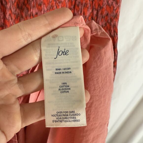 Joie Midi Dress Women's Small Red Floral Sleeveless Pullover Lightweight Vneck - Picture 7 of 11